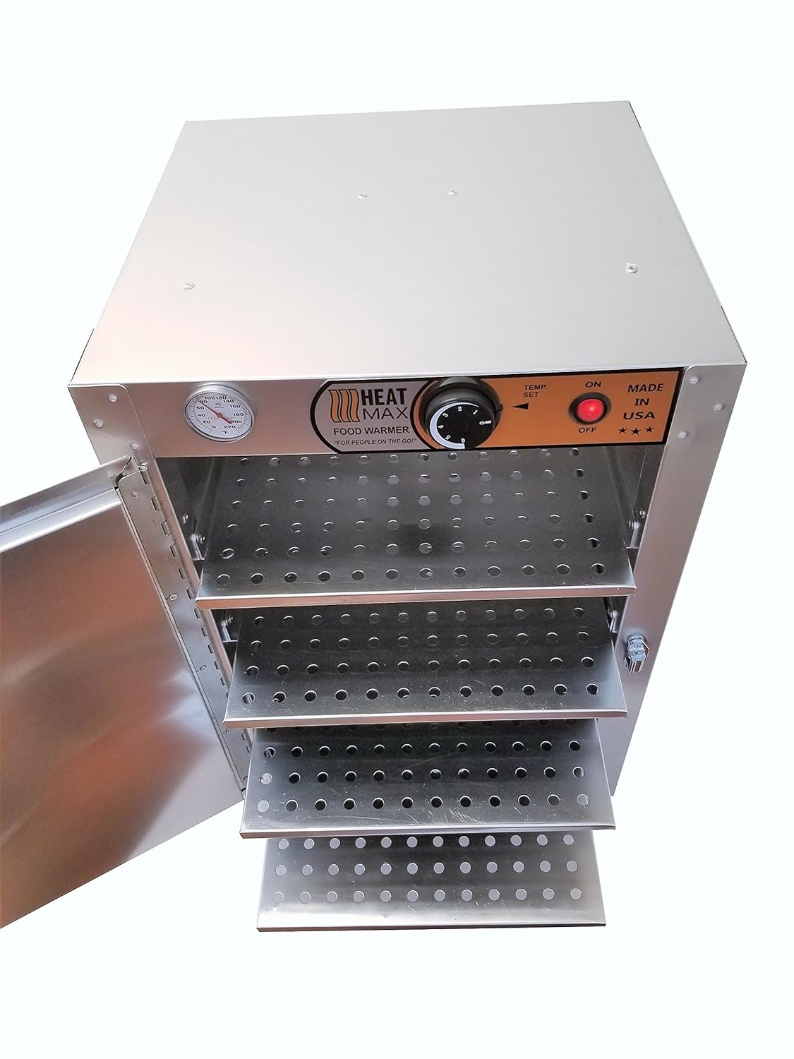 HeatMax 16x16x24 Small Hot Box Food Warmer- The Original and The Best - with an Interior usable Shelf Space of 13 x 15.5 inch. for Half Size Disposable Pans, BBQ, Pizza, Any hot Food