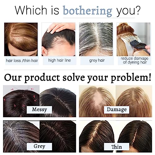 Hair Toppers for Women Real Human Hair No Bangs 7 * 13 CM Silk Base Clip In Topper Hairpieces Wiglet Top Hair Pieces for Women With Thinning Hair -18 Inch Dark Blonde