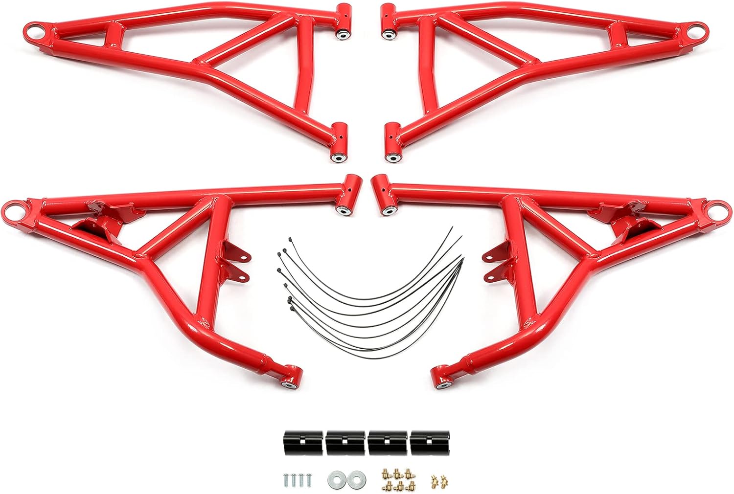 HECASA 4 A Arms Compatible with 2014-2022 Polaris RZR XP 1000 / 4 1000 1.5 Additional Clearance Front Upper & Lower A-Arms Rods High Clearance Red
