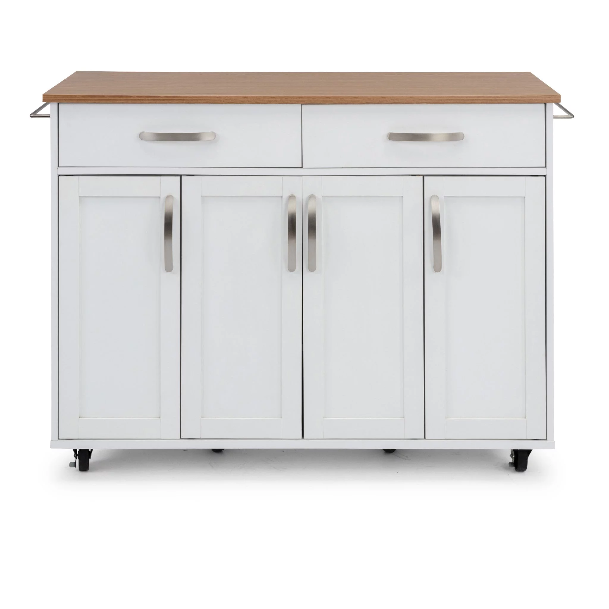 Homestyles Storage Plus Off White Wood Kitchen Cart