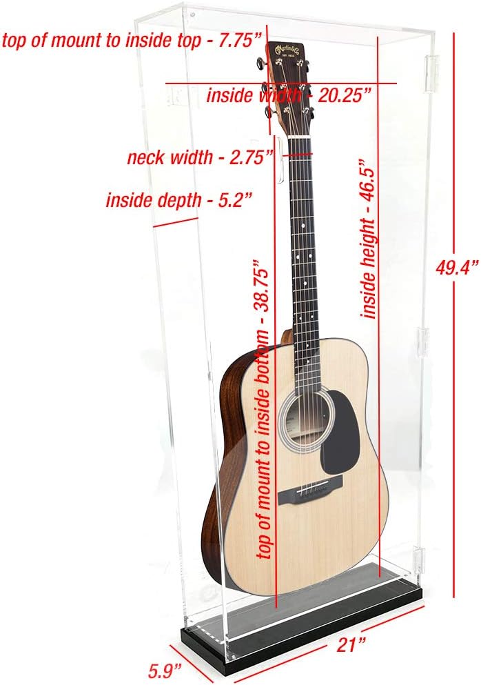 OnDisplay Deluxe Acrylic Wall Mounted/Tabletop UV-Protected Electric Guitar Display Case w/Lights
