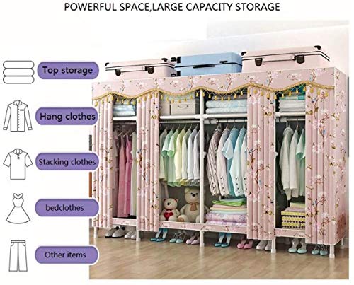 Shoe Rack, Shoe Rack, Wardrobe Cloth for Bedroom, Solid Wood Multifunctional Cloth Closet Storage Organizer Extra Stron and Durable for Clothes Shoes (Style a 106x45x170CM)
