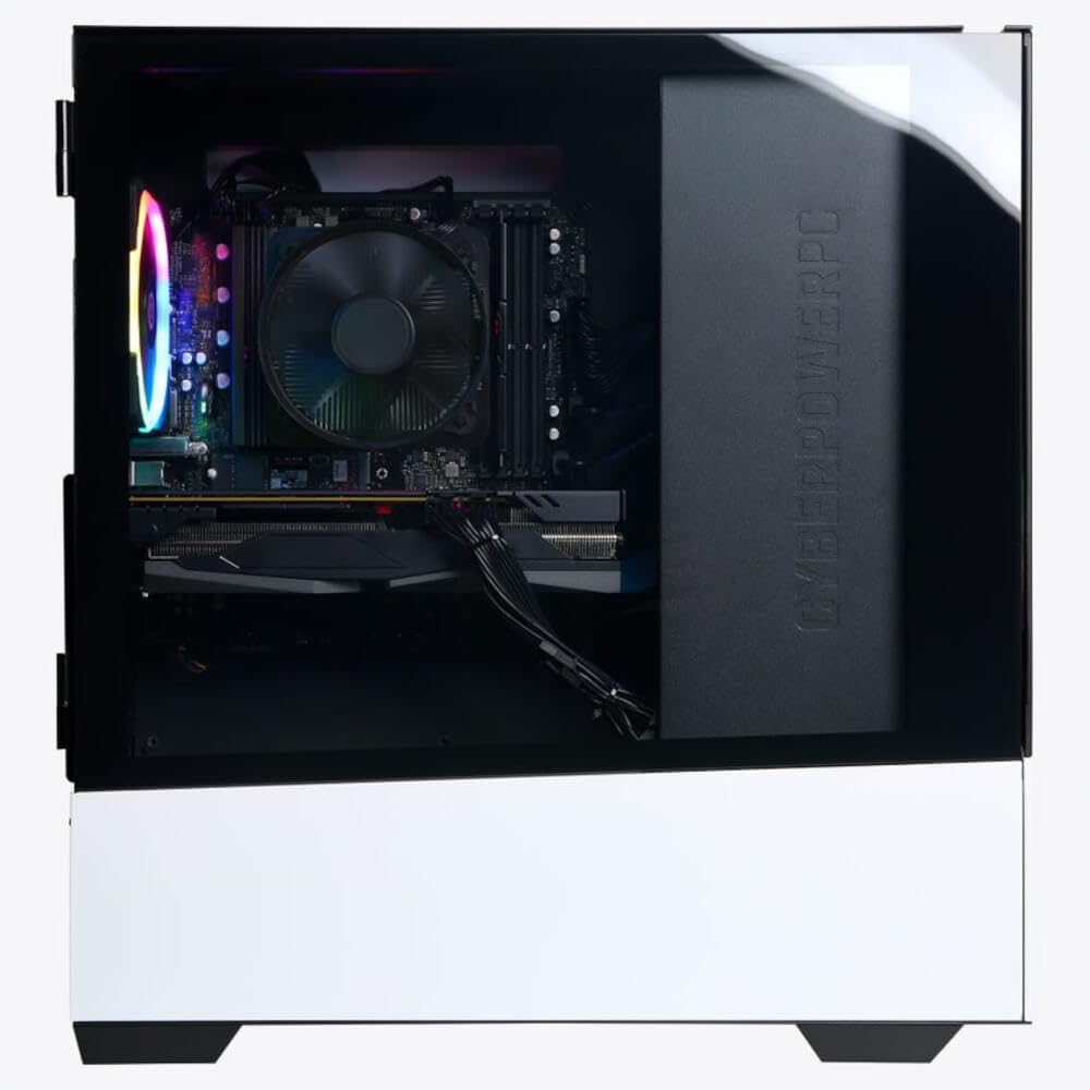 CyberpowerPC Gamer Master Gaming Desktop Computer, AMD Ryzen 7 7700 3.8GHz, 32GB RAM, 2TB SSD, NVIDIA GeForce RTX 4060 Ti 16GB, Windows 11 Home, White