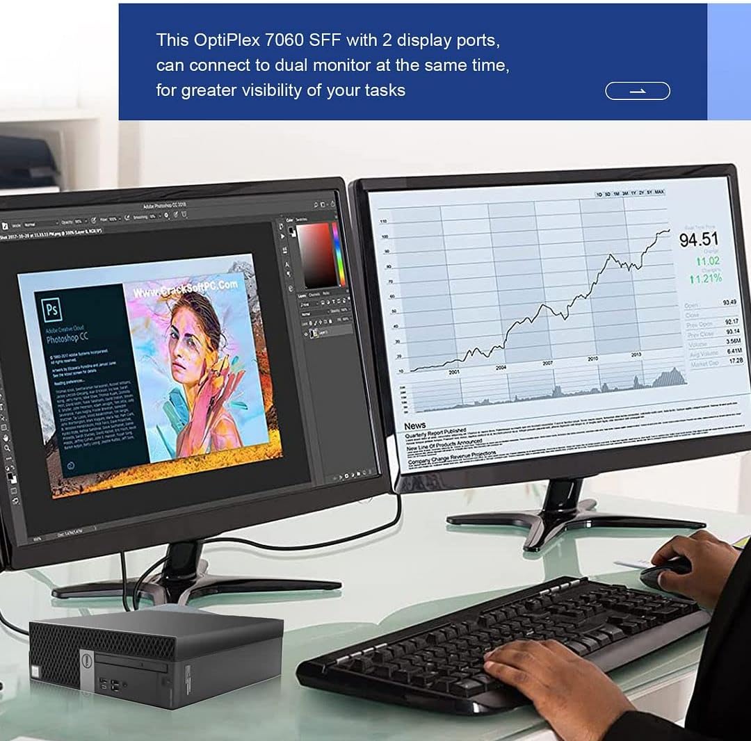 Dell OptiPlex 7060 Windows 11 Pro Desktop Computer SFF, Intel 8th Gen i7-8700 Hexa Core,32GB DDR4 Ram 512GB NVMe M.2 SSD, AX210 Built-in WIFI 6E & Bluetooth 5.2,New Wireless Keyboard & Mouse (Renewed)