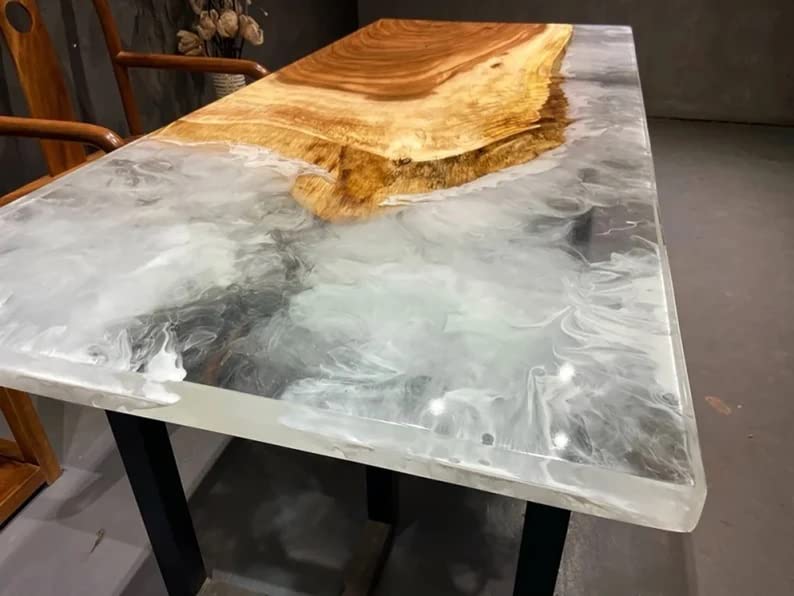 Personalized Large EPOXY Table, Resin Dining Table for 2, 4, 6, 8 River Dining Table, Wood Epoxy Coffee Table Top, Living Room Table (without Stand, 60 x 36 Inches)