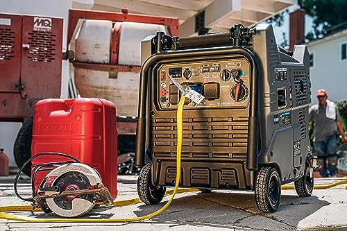 Pulsar 9500W Tri Fuel Gasoline Propane Natural Gas Portable Inverter Generator w/Remote Start & CO Sentry for Home Use GS95TiSCO