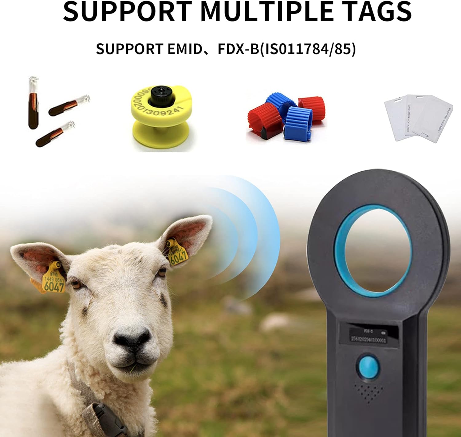 Pet Microchip Scanner, Animal Microchip Tag Reader Scanner,Three Ways to Connect,Recognize Quickly,Identify The Farther Distance