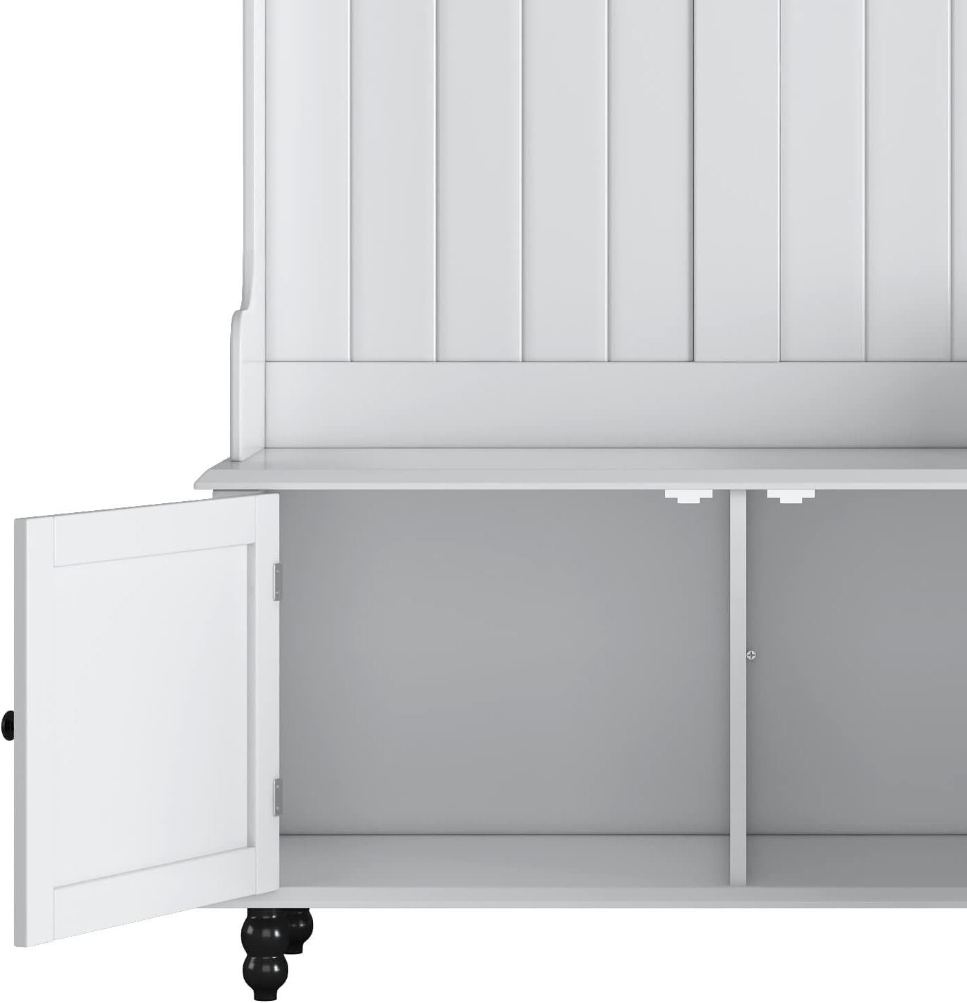 Modern 40" 3-in-1 Design Hall Tree with 4 Hooks, Coat Hanger, Entryway Storage Bench, for Entrance, Hallway, White, OneSize