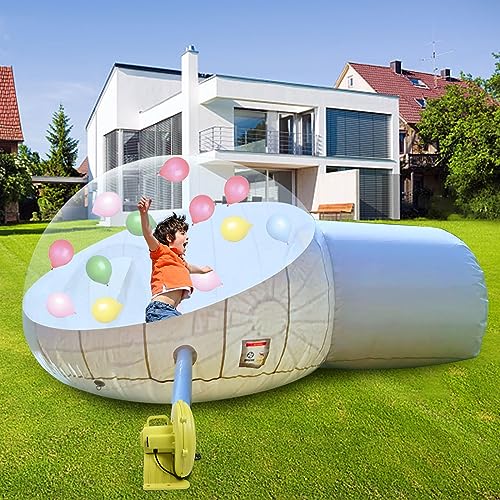 D-Ring Single Tunnel Inflatable Bubble Tent, Transparent Bubble House Sports Tent Instant Tent Shelter Outdoor Bubble Tent w/Blower for Indoor/Outdoor Family Backyard Camping, 3-5 Adults Tent