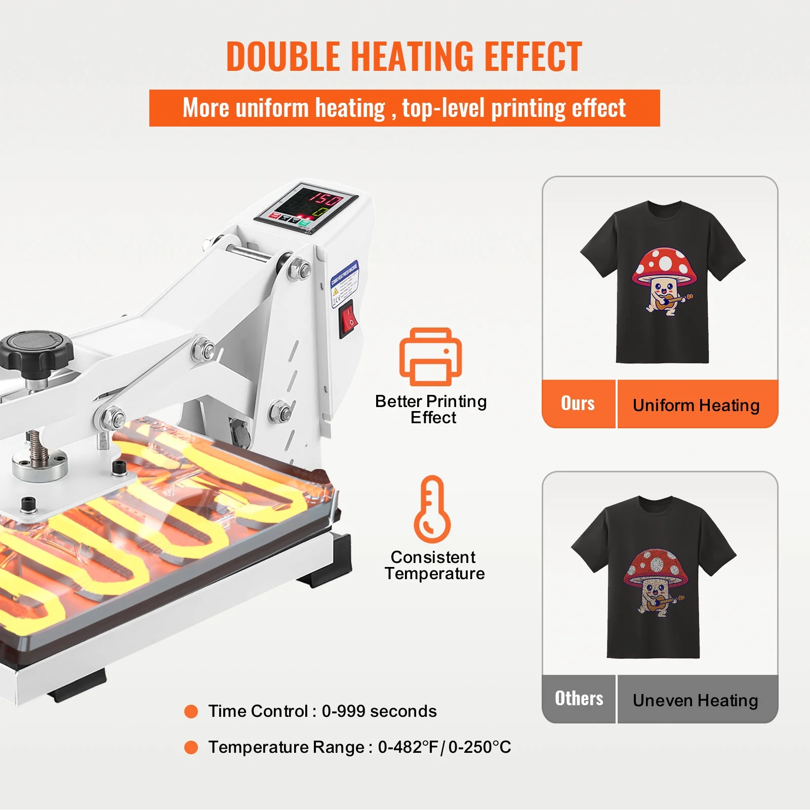 VEVOR  Heat Press Machine, 15"x15" Swing Away T Shirt Pressing Machine Multifunction, High Pressure Heat Press Machine, Power Digital Industrial Sublimation Printer for Heat Transfer Viny