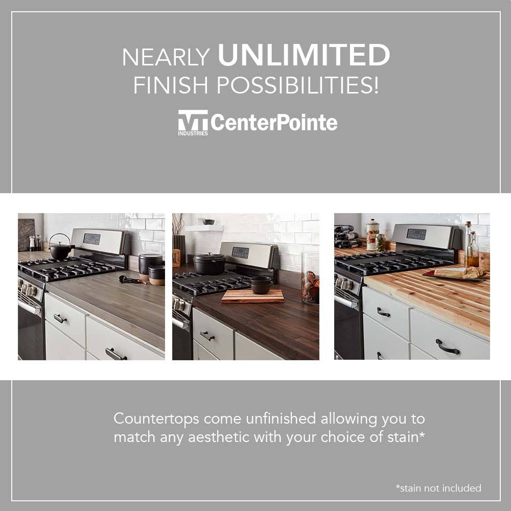 CenterPointe 8.16-ft Acacia Straight Butcher Block Acacia Kitchen Countertop AC2598CP