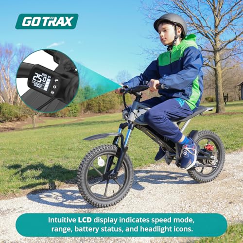 Gotrax Astra Electric Dirt Bike, 16" Pneumatic Tires, Max 16 Mile and 15.5Mph Speed Power by 300W Brushless Motor, Dual Suspension & Disc Brake, Electric Dirt Motorcycle for 8+ Years Old, Black