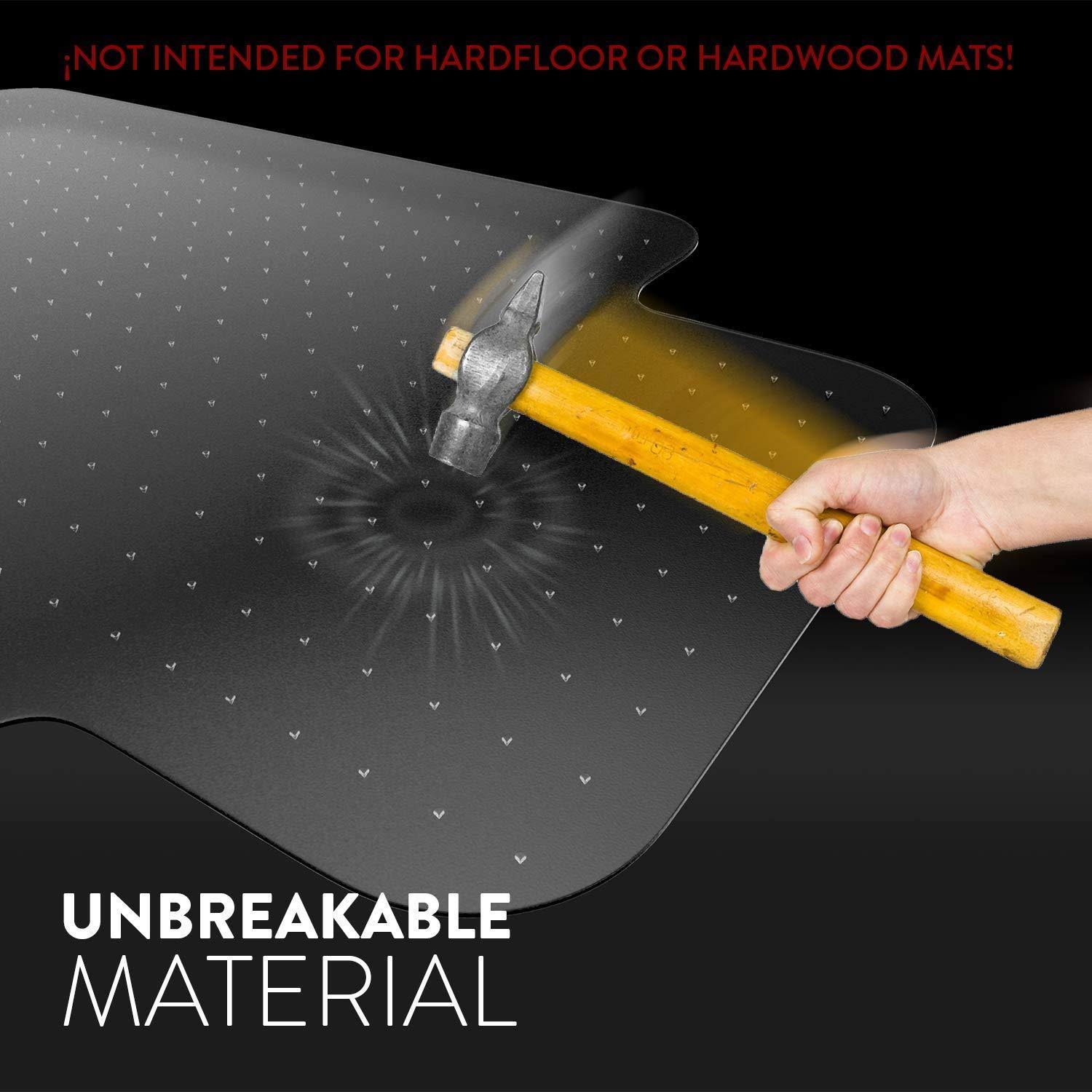 Office Chair Mat for Carpeted Floors - Heavy Duty (Unbreakable)