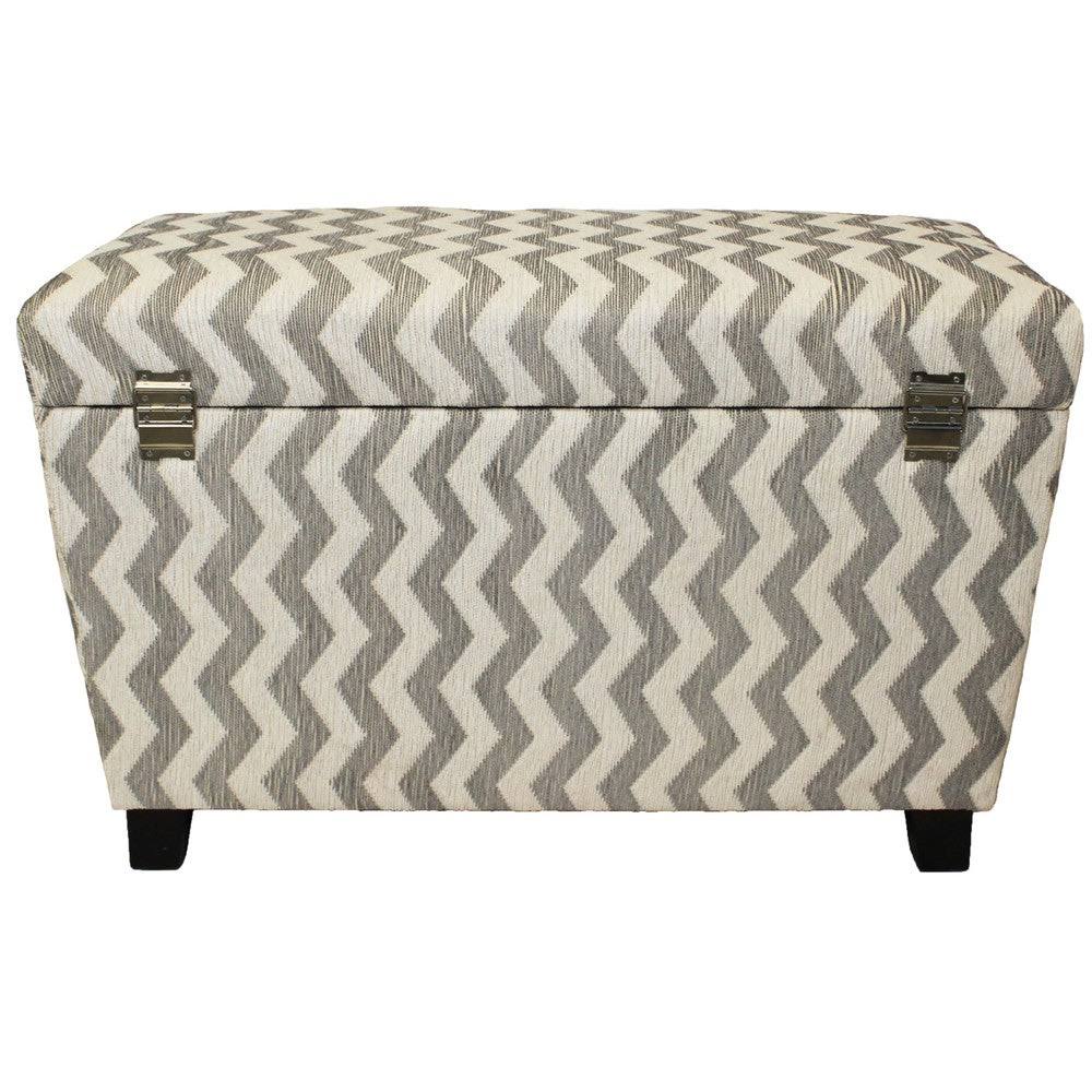 Casa Cortes Zoe Chevron Fabric Storage Ottoman (Set of 2)