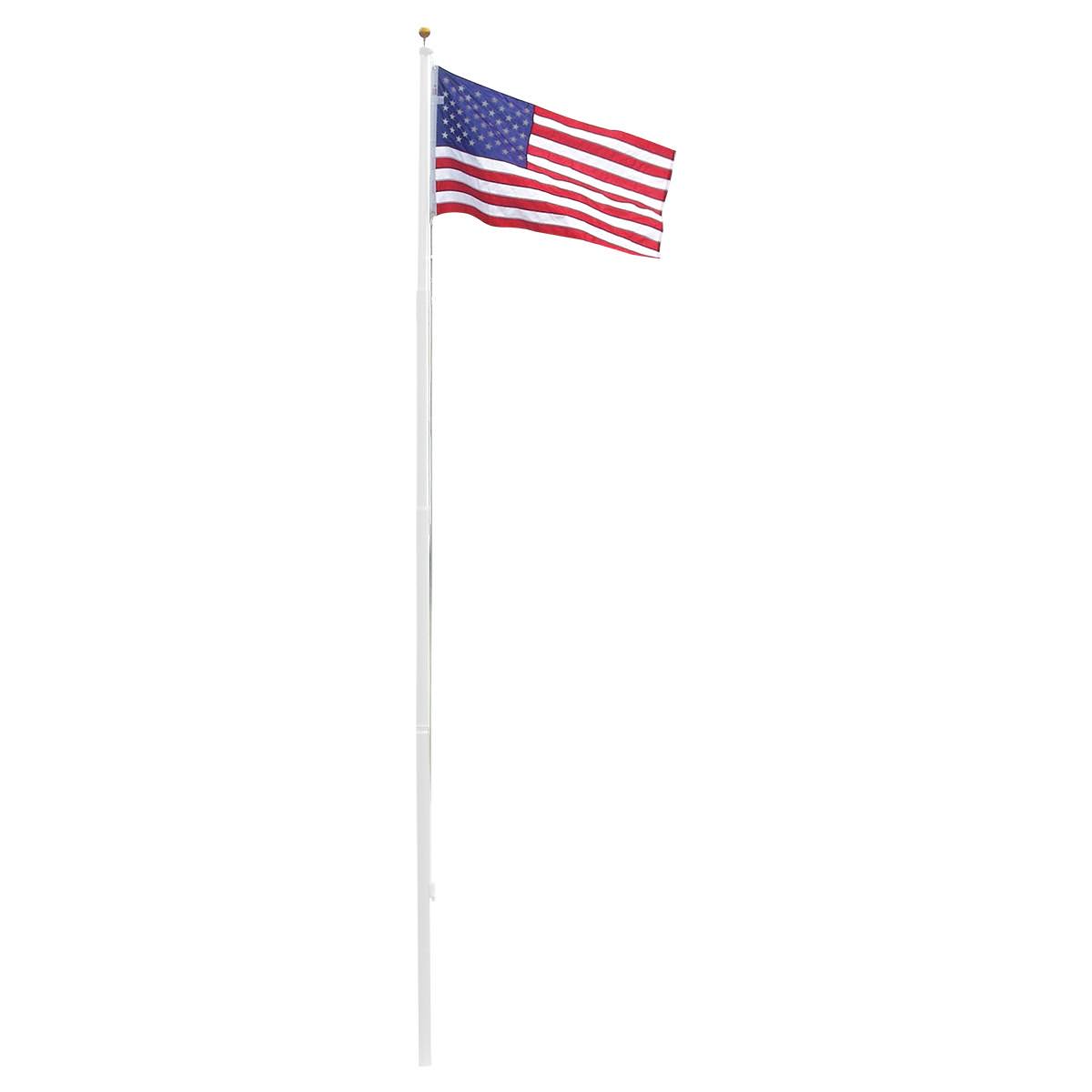 Heavy Duty 20ft Residential Flagpole with US Made Nylon Flag -3ft x 5ft-Imported