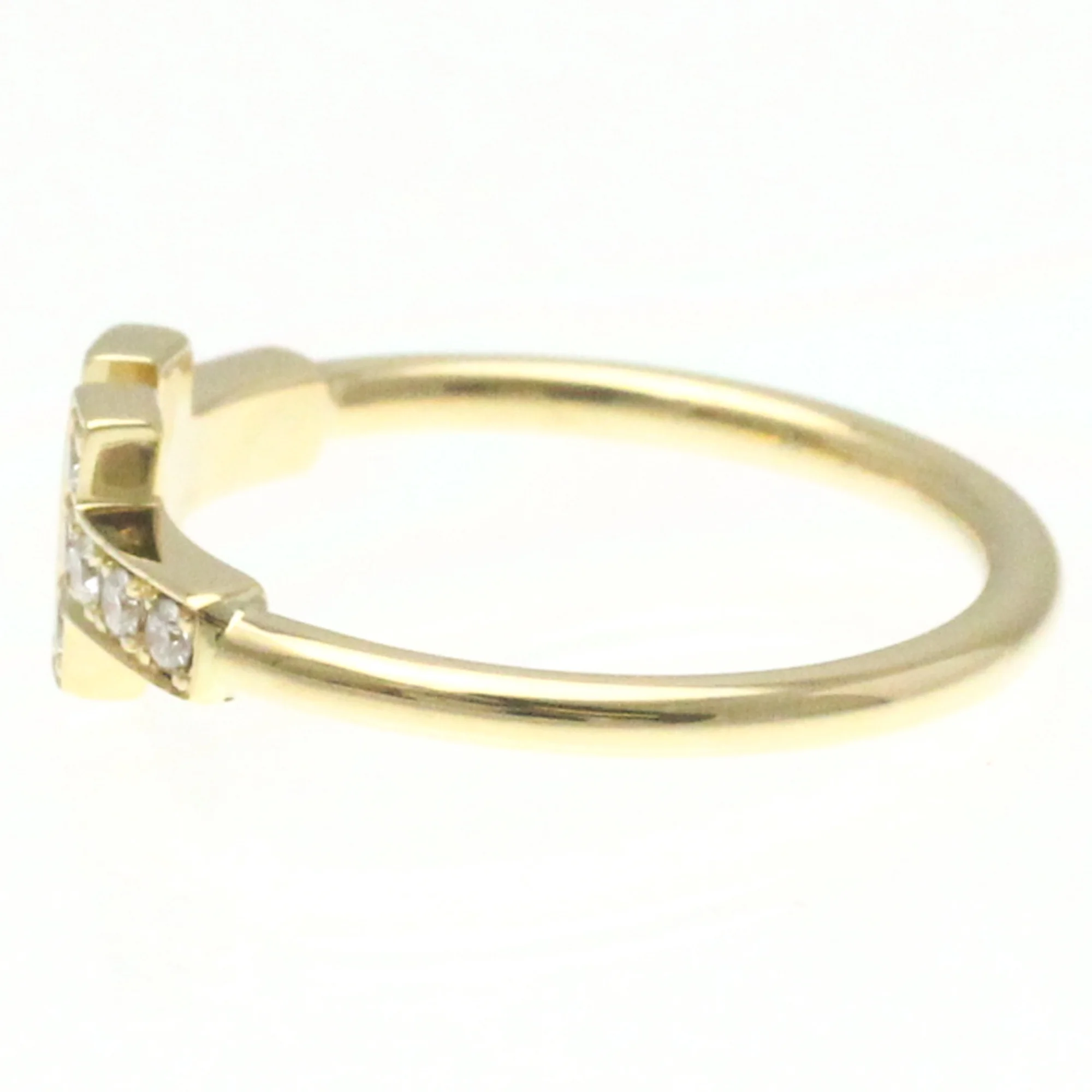 Pre-Owned Tiffany T Wire Ring Yellow Gold (18K) Fashion Diamond Band Ring Gold (Good)