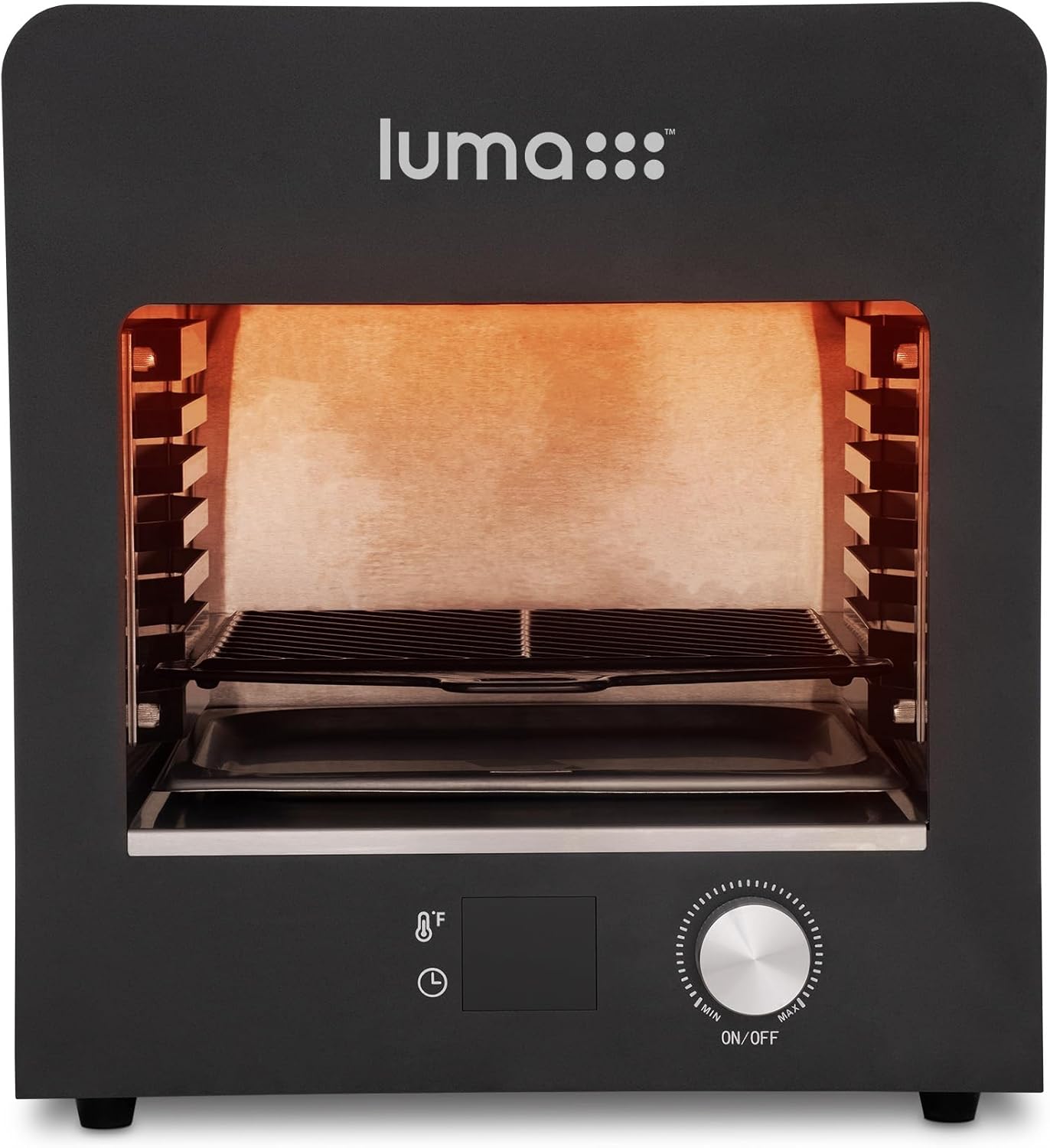 Luma Electric Steak Grill, Portable Indoor Countertop Oven with Griddle, Smokeless Electric Infrared Grill, Heats up to 1450 Degrees, BBQ, Grill, Toast, and Broil Chicken, Beef, Pork, and Vegetables