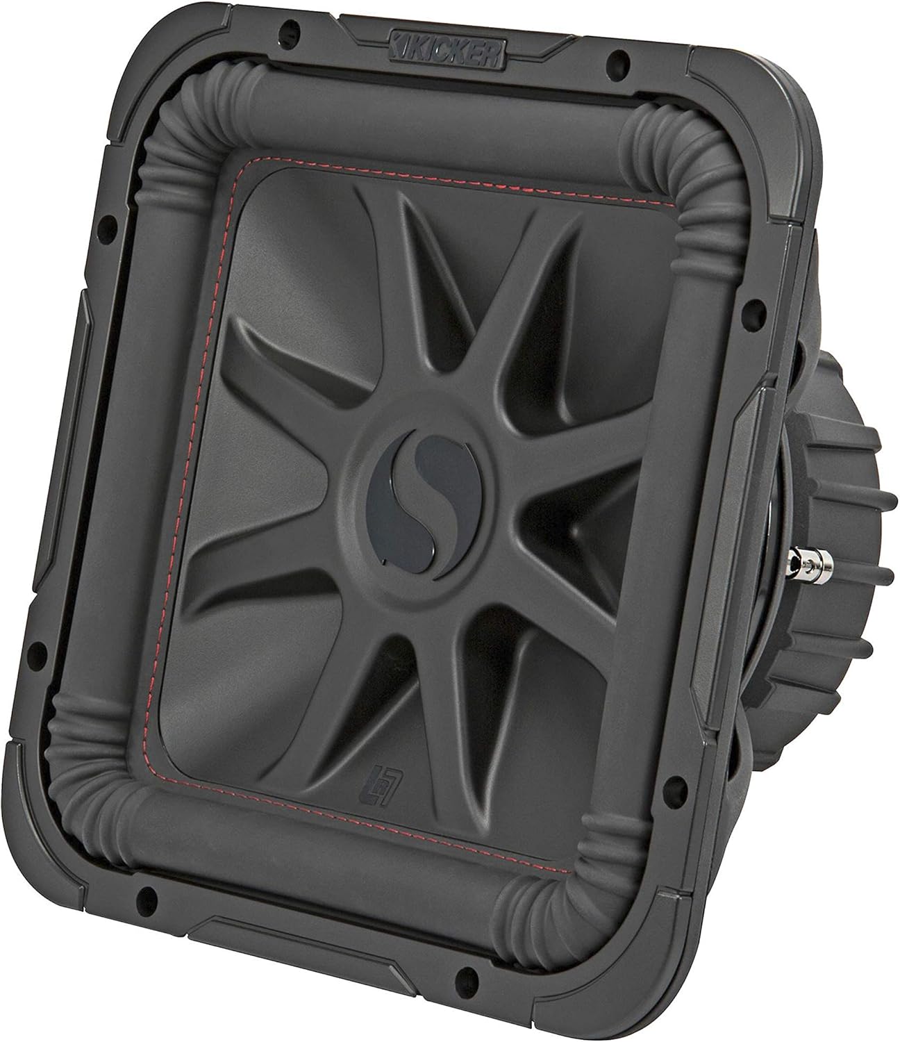 Kicker L7R 12 Inch 1200W Max Power 4 Ohm DVC Square Car Audio Subwoofer, Black