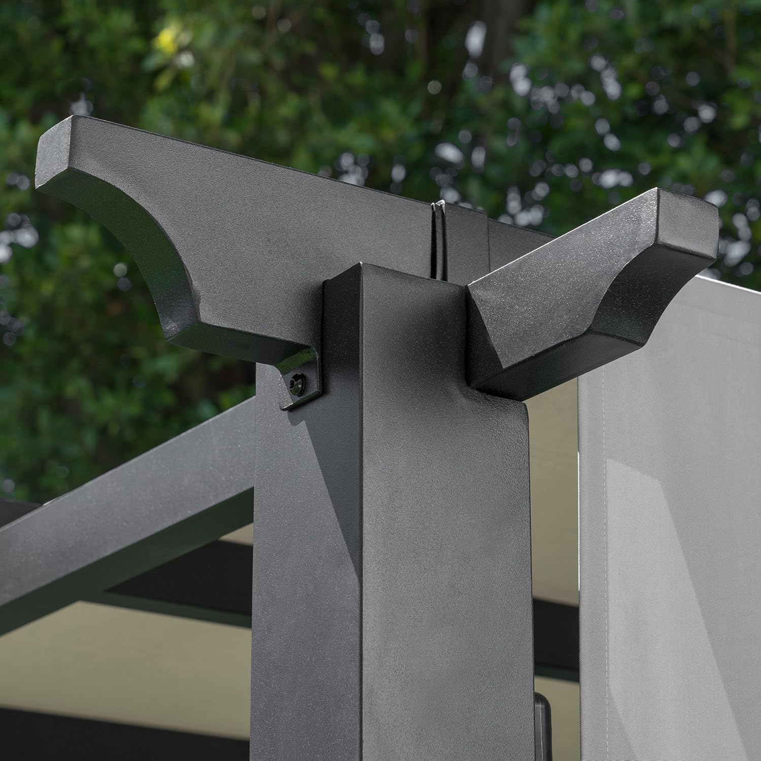 Hanover HAN 8 x 10 Ft. Metal Pergola with an Adjustable Gray Outdoor Canopy, Steel