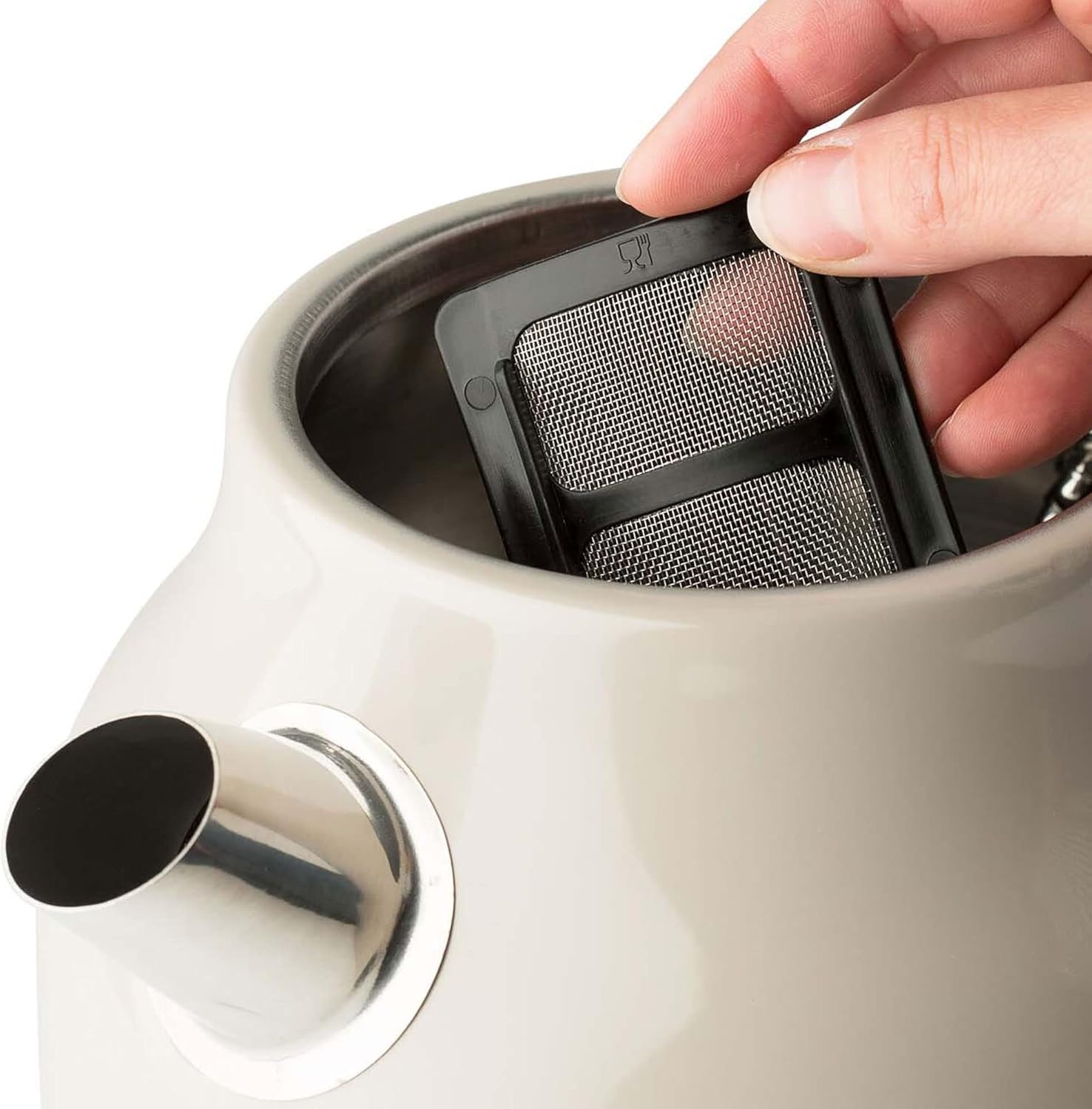 Haden Dorset Stainless Steel Auto Shut Off Electric Tea Kettle with Dorset Stainless Steel Wide Slot Toaster 4 Slice, Beige/Putty