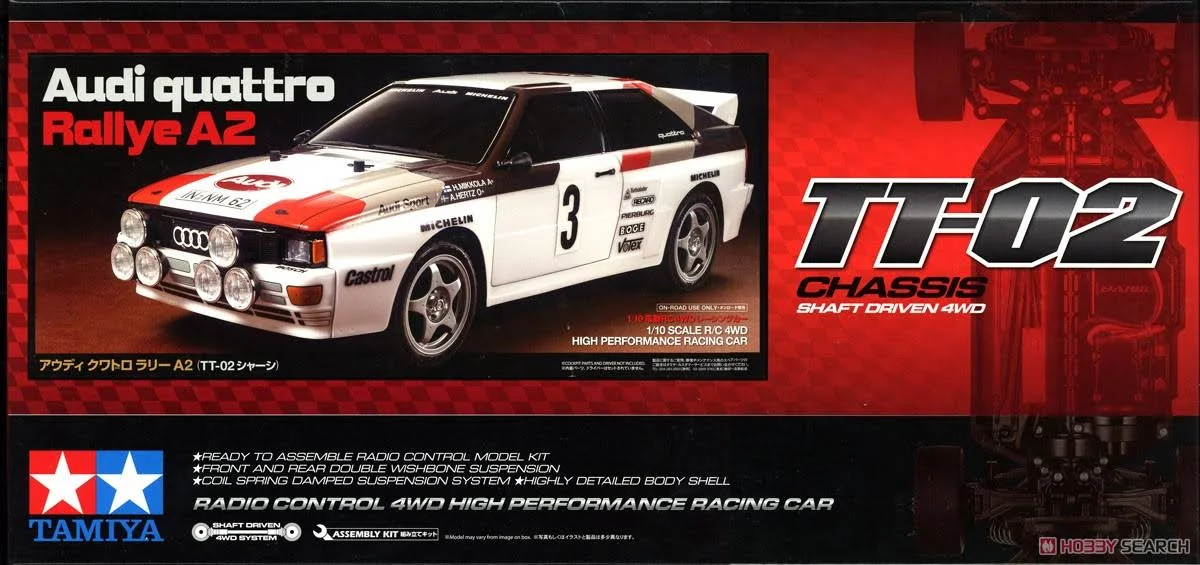 Tamiya 58667 - RC Audi Quattro A2 Rally Car Kit TT-02 Chassis