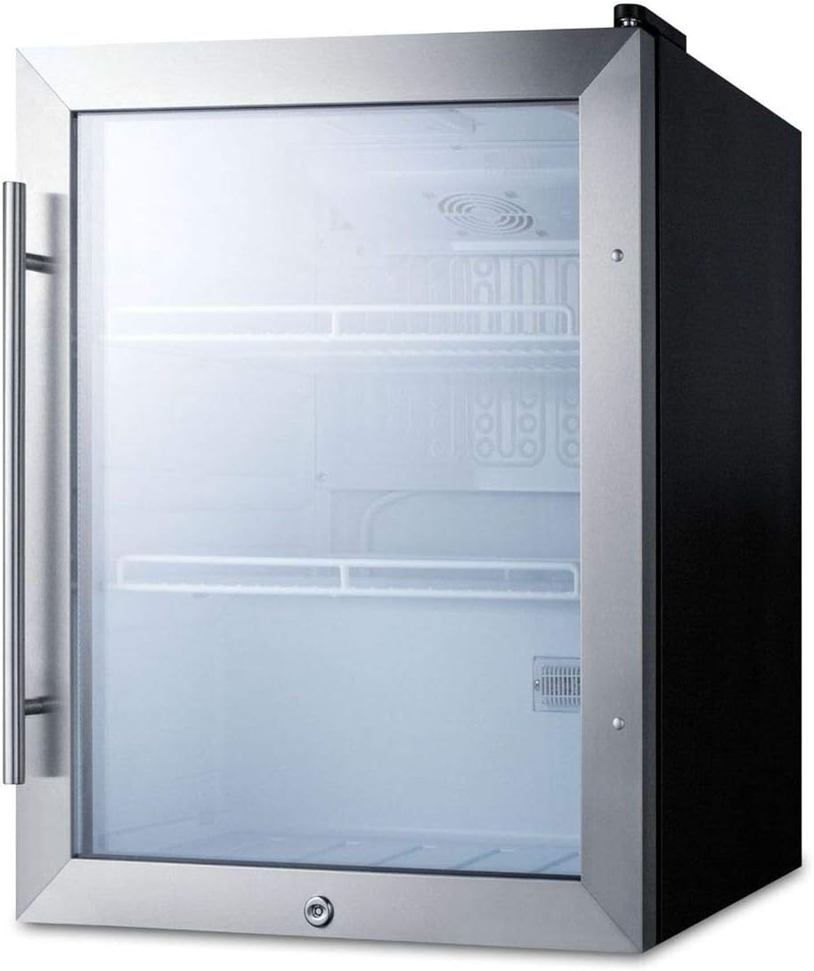 2.1 cu ft Outdoor Refrigerator w/Glass Door - Black/Stainless, 115v