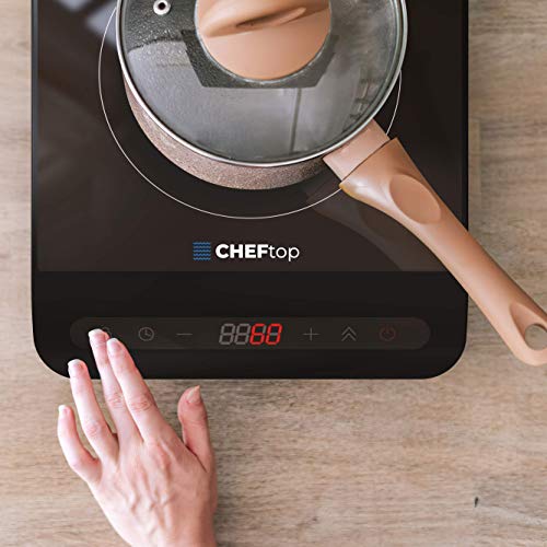 Cheftop Induction Cooktop Portable Induction Burners 120V Digital Ceramic Top with Kids Safety Lock,1800 Watt, Touch Sensor Control Multiple Cooking Zones & Levels