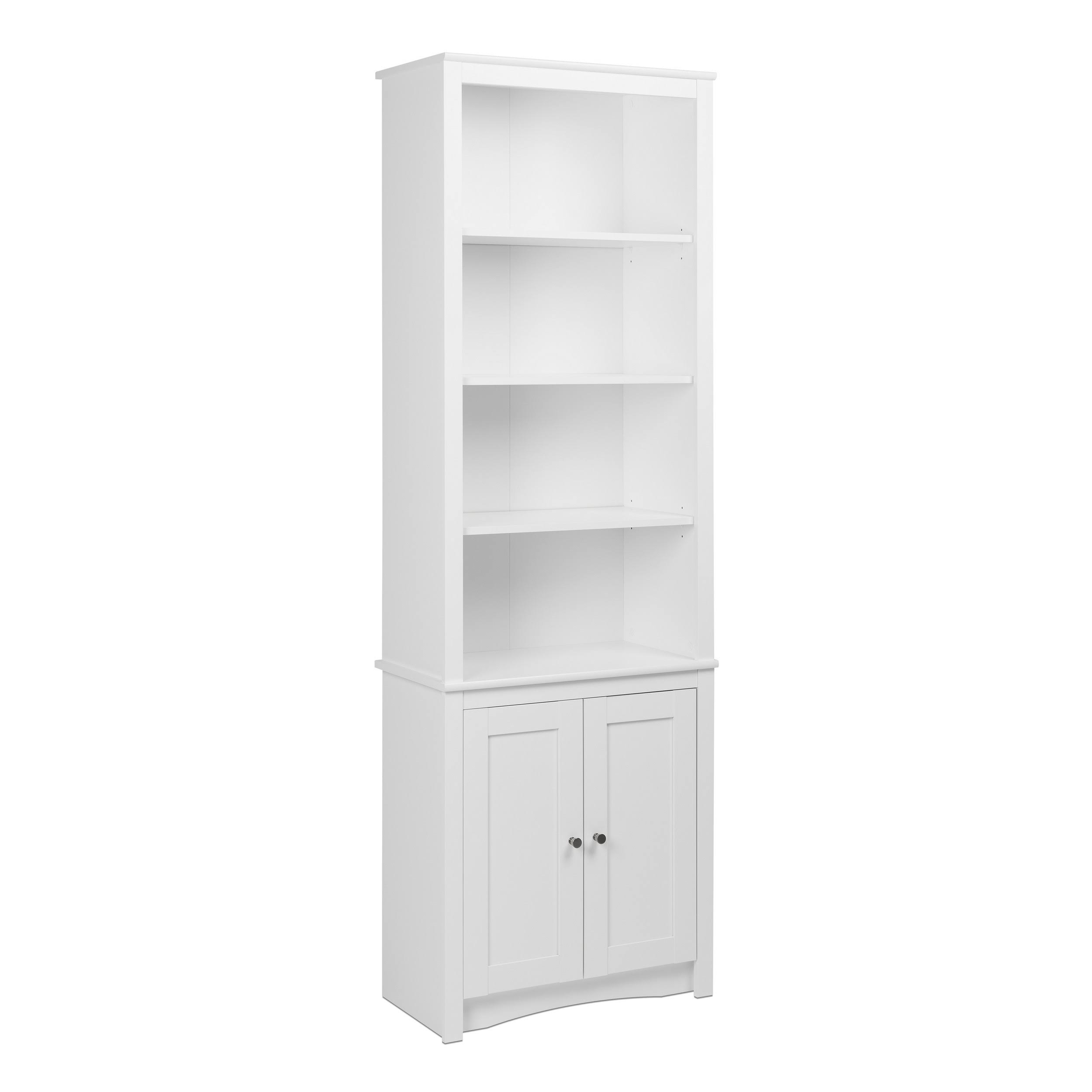 Prepac Tall Bookcase with 2 Shaker Doors, White - Avayadevconnect