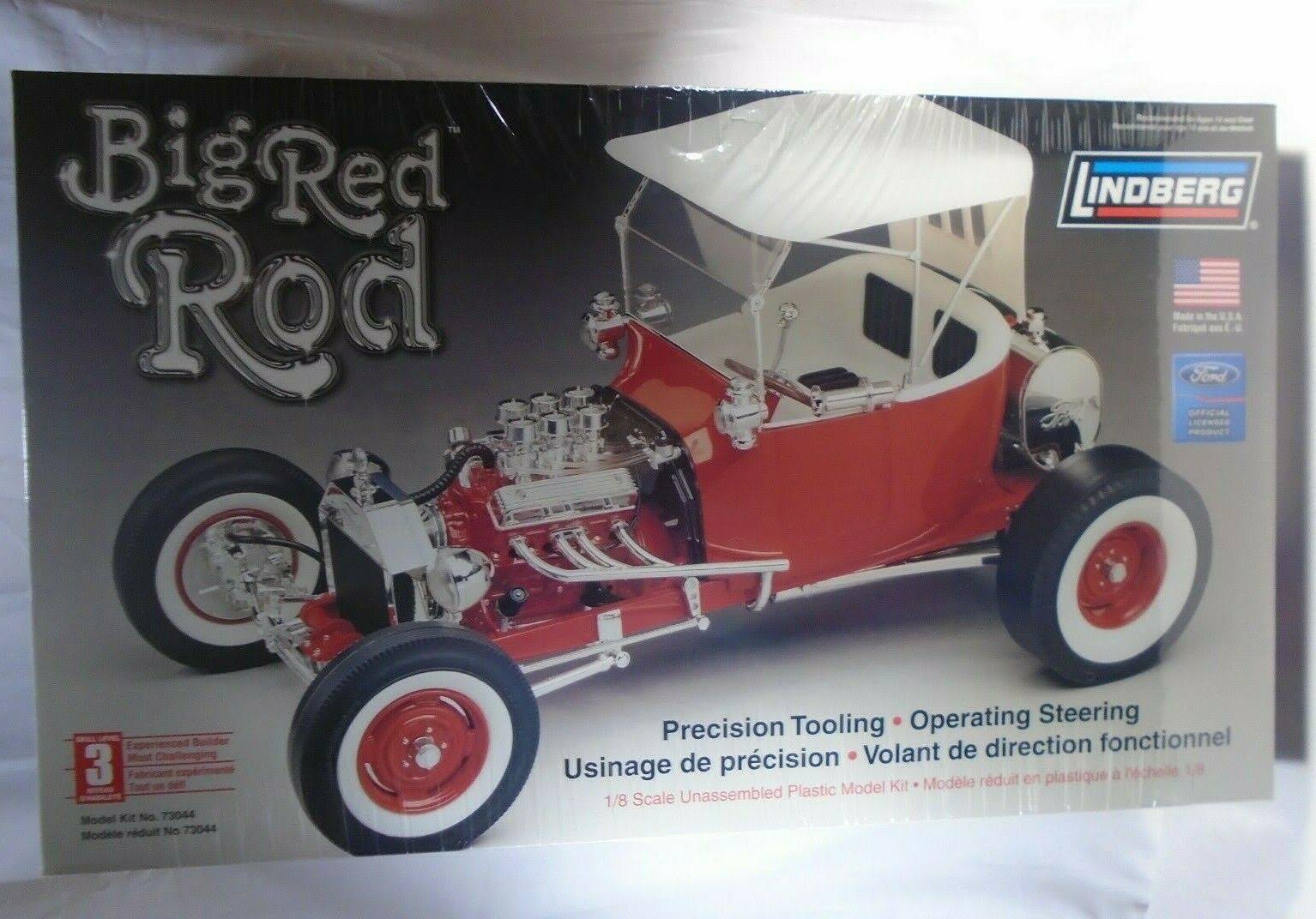 Lindberg #73044 Big Red Rod T Bucket Ford 1/8 Scale Model Kit
