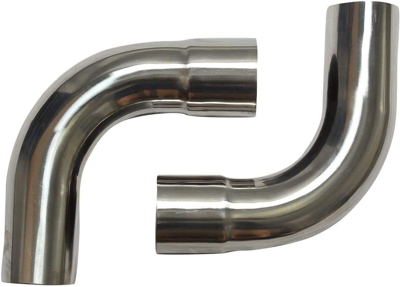 JY Performance 2.25 Stainless Steel Custom Exhaust Kit Tubing Mandrel Bend Pipe Straight & U-Bend Universal (2 1/4'' T304 8PCS)
