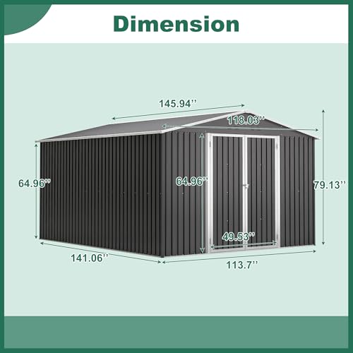 6x4 Ft Outdoor Storage Shed, Heavy-Duty All-Weather Tool Shed with Lockable Doors, Durable Resin Construction for, Patio & Backyard Organization Black