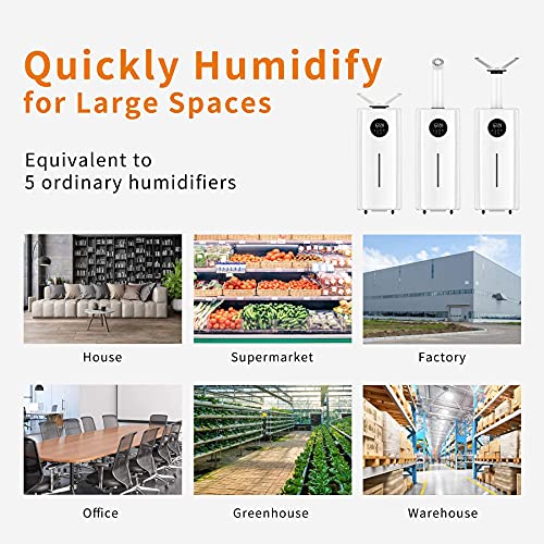 LACIDOLL Humidifiers for Home Large Room Wholehouse Humidifier 3000 sq. ft 5.5 Gal 21L Floor Humidifier 360° Nozzles Cool Mist Ultrasonic Humidifier Output Top Fill Tower Humidifier for Home Office