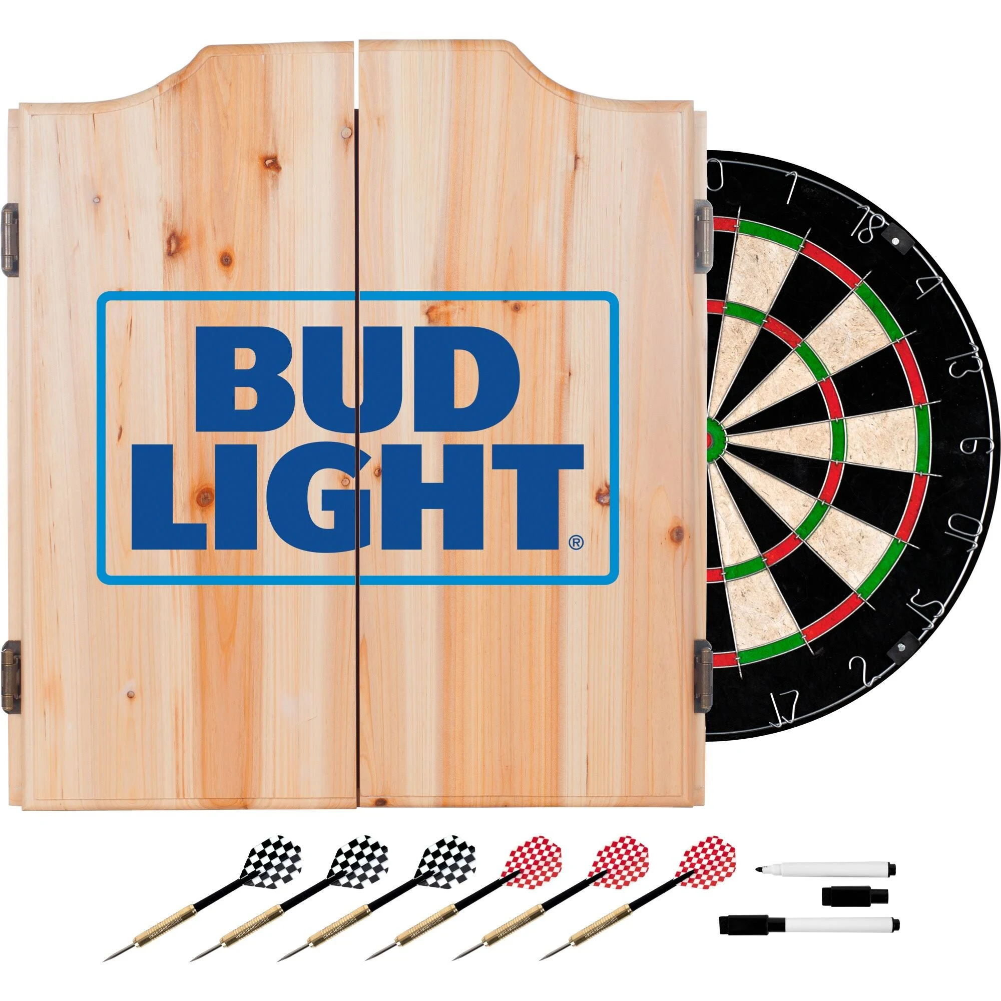 Budweiser Cabinet Dart Board Set
