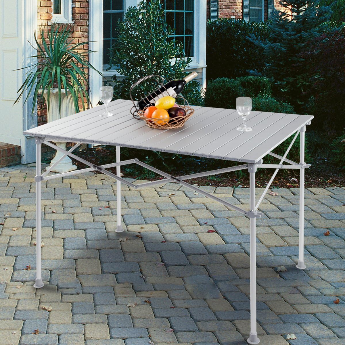 Giantex Portable Camping Table Aluminum Folding Table Lightweight Outdoor Roll Up Picnic Table with Storage Bag (40 Lx 28 Wx 28 H)