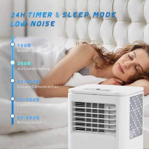 VITESSE 8000/10000 BTU Portable Air Conditioners, Air Conditioner with Remote for Room up to 350 Sq Ft, 3-IN-1 Portable AC Unit w/Humidifier, Fan Functions & 24H Timer
