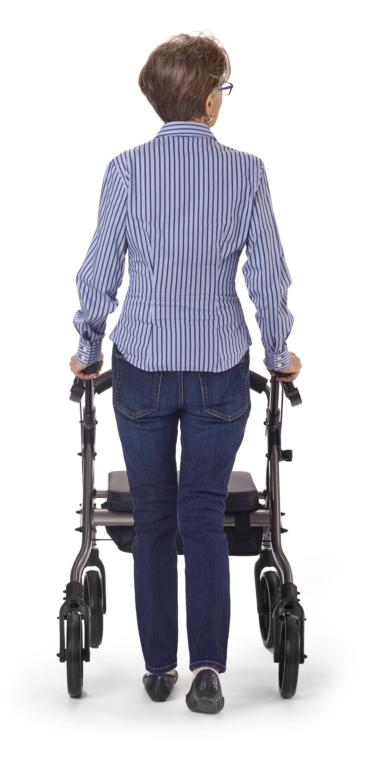 Comodita Piccola (Petite) Heavy Duty Rollator Walker with Comfortable 15 Wide Seat (Metallic Red)