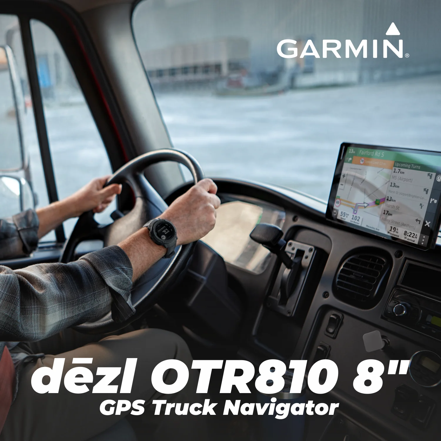 Garmin Dezl OTR810 8” GPS Truck Navigator with Wearable4U Power Pack Bundle