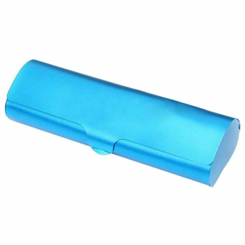 Matte Slim Hard Metal Glasses Protection Reading Eyeglasses Case Spectacles Box, Blue
