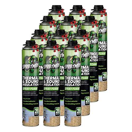 Spray Foam Insulation Kit, Closed Cell Spray Foam Spray | 12 Cans, 240 Board Feet, Can, Gun and Cleaner Included