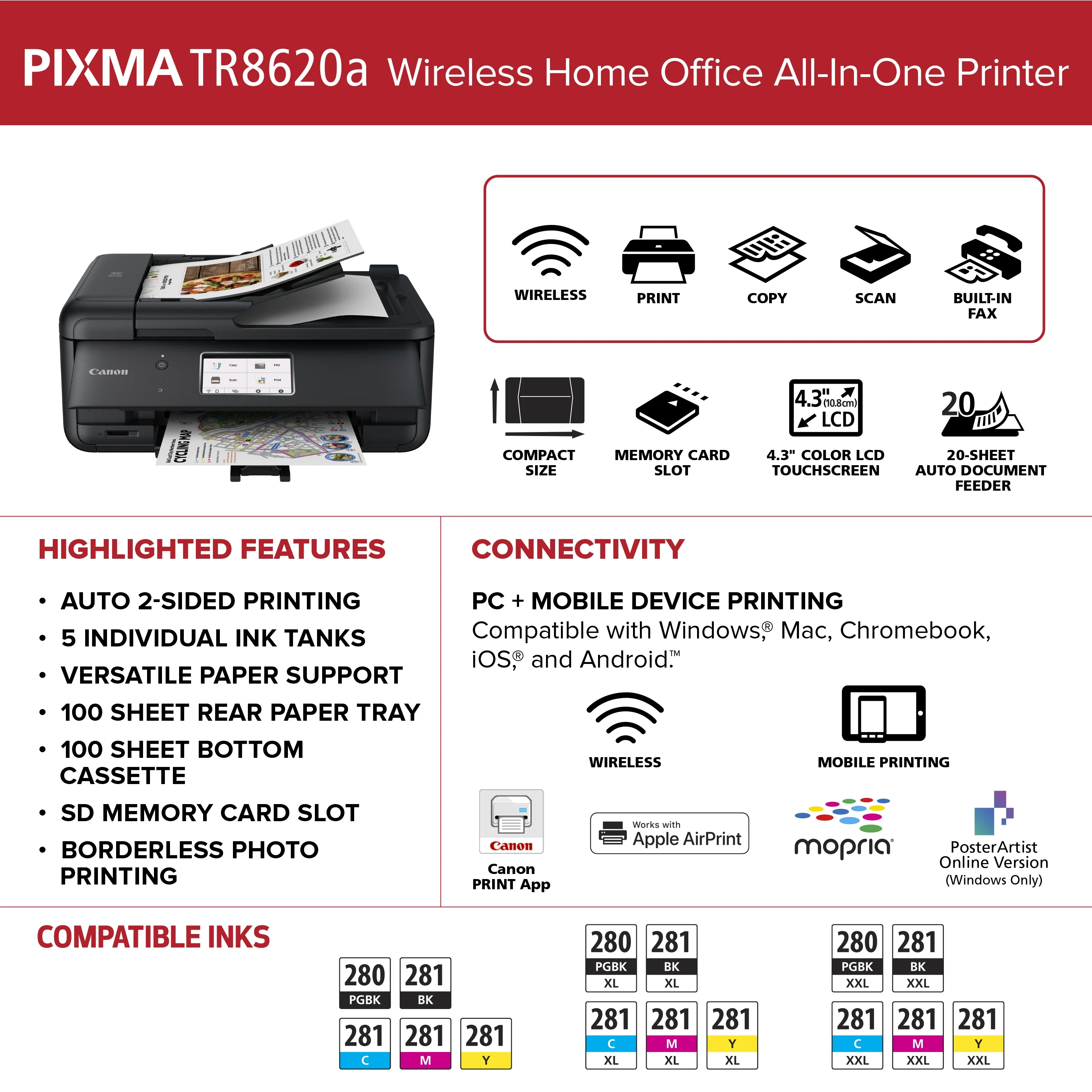 PIXMA TR8620a Wireless Inkjet All-In-One Printer