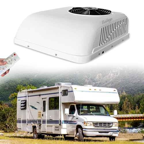 Camper 12V Rooftop AC Unit RV Air Conditioner Heater Combo, 12 Volt A/C Unit Low-Noise, Heating & Cooling for Car, Truck, Trailer, Boat