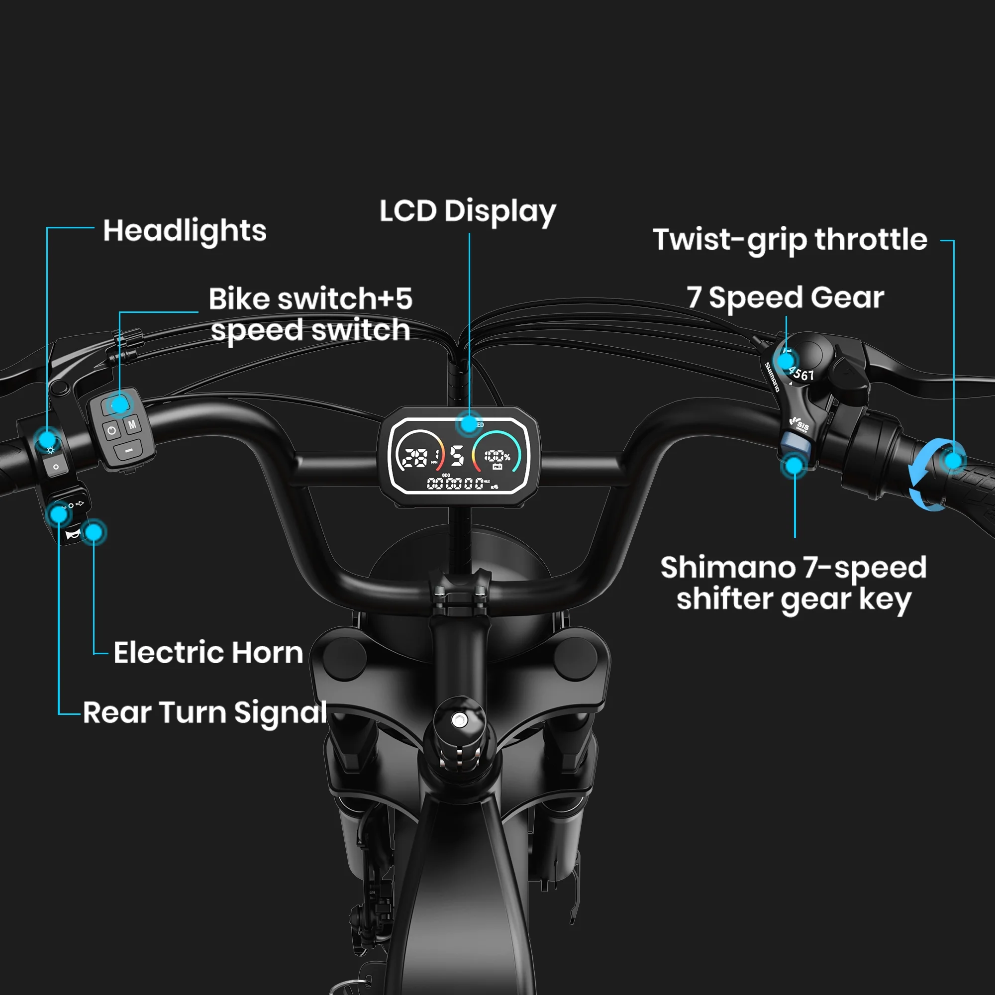 AMYET G60 Electric Bike for Adults,750W Ebike with 48V20Ah Removable Battery,20MPH &70 Miles 7 Speed Gears,20" Fat Tire Electric Bike,Dual Shock Absorber,Adults Electric Bicycle for Men