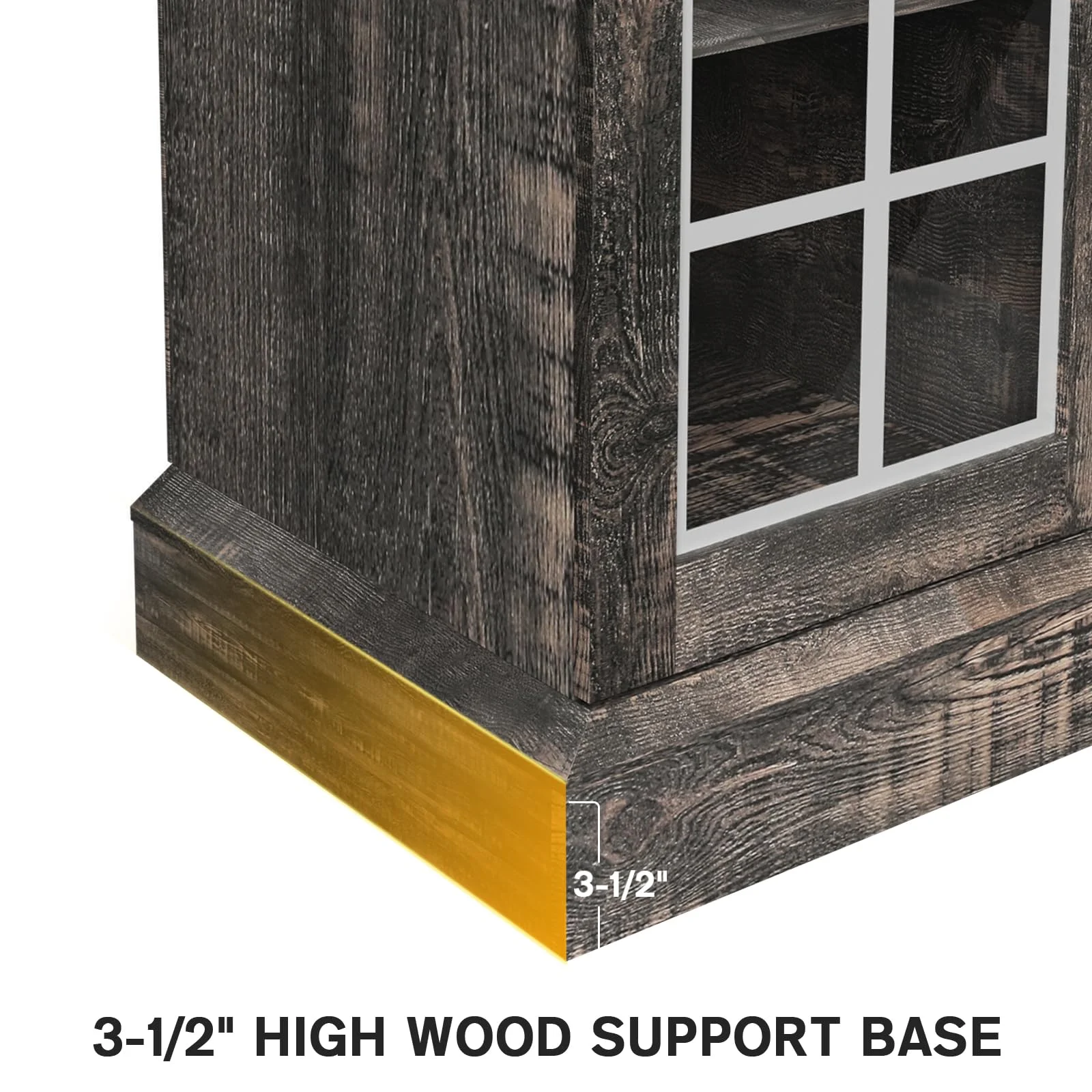 LGHM Fireplace TV Stand, Entertainment Center for 65 inch TV with 23" Electric Fireplace for Living Room, Dark Oak