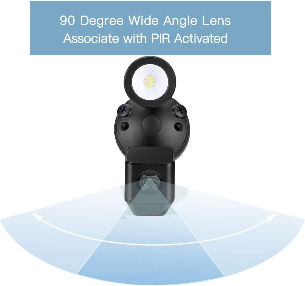 Floodlight 1080P IP Camera, Outdoor Security Light Cam, 140 Degree View Angle, 3 PIR Covers 270 Degree, Customized Motion Area, Two-Way Talk, Siren Alarm, No Cloud Fee