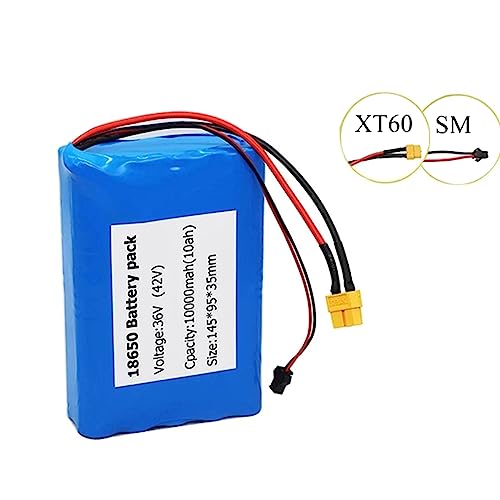 36 Volts Lithium Battery Pack 36V 10Ah 8Ah 6Ah Ebike Battery 10S2P Li-ion Battery for 100W 250W 350W Mountain Bike Motor Folding Scooter Battery with Charger and BMS,36v10ah