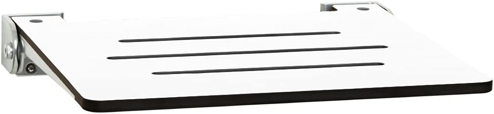 Seachrome SHAFSL-185155-PRTS-S-SL Slimline Wall Mounted Folding Shower, Rustic Teak Seat with Silver Frame