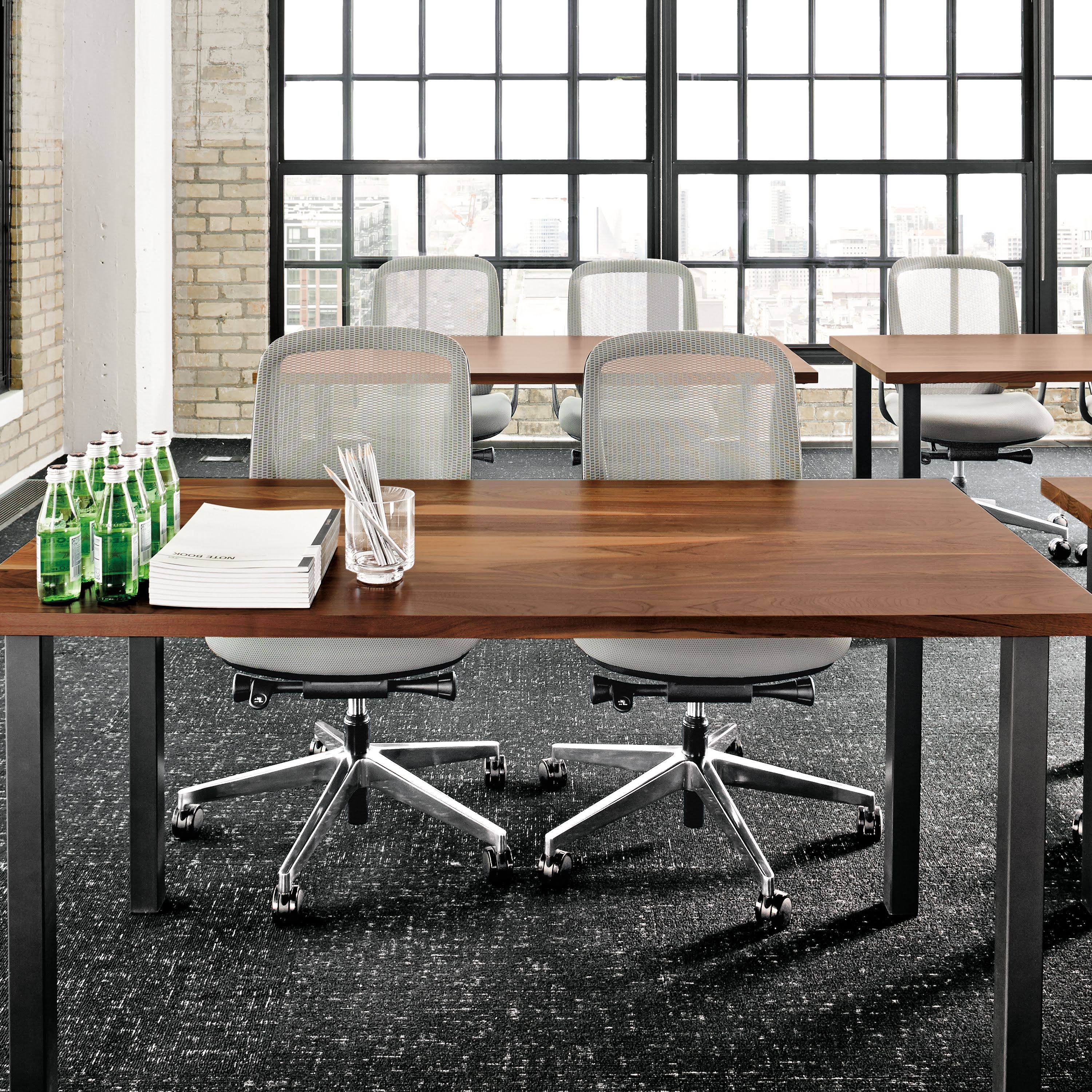 Room u0026 Board | Modern Parsons Leg 36W 36D Square Table w/ 2x22 Leg | Cherry Top w/ Taupe Base