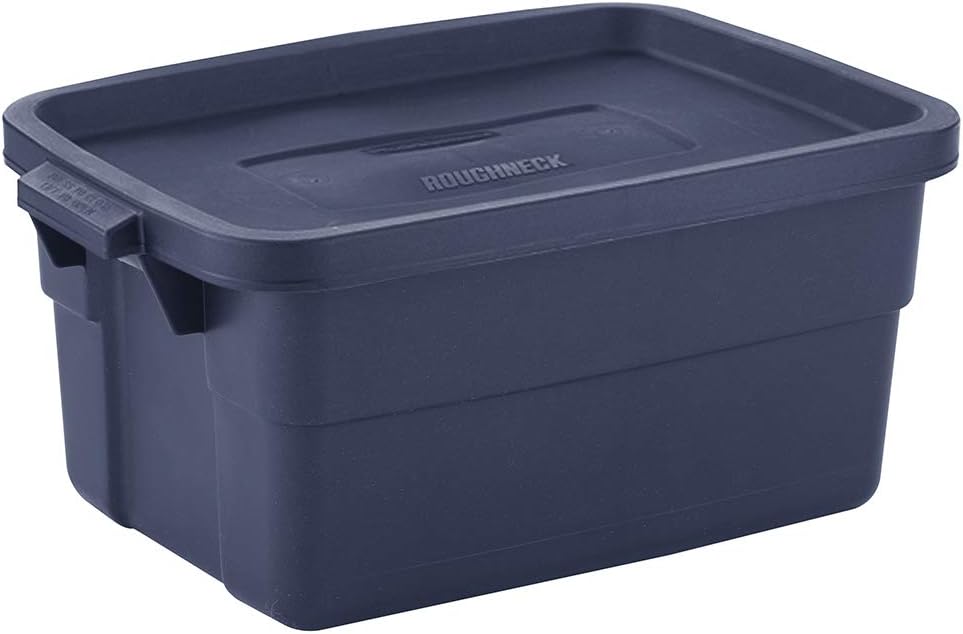 Rubbermaid Roughneck️ Storage Container, 10 Gal - 8 Pack, Dark Indigo Blue, 8 Count