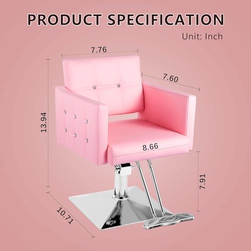 Styling Chair for Hair Stylist,Wide Seat Hydraulic Hair Salon Chair Barber Chair, 360° Swivel,Recline 135°，Beauty Spa Cosmetology Shampoo Hairdressing Braiding Tattoo Chair for Women Men