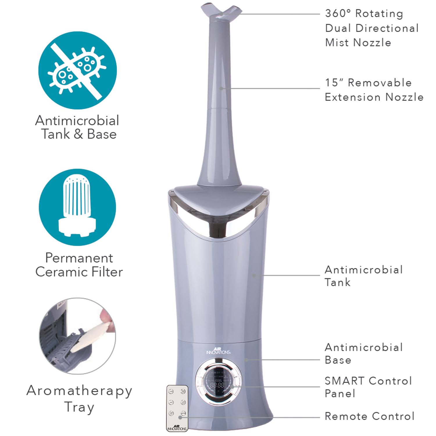 Air Innovations 1.7 gal. Ultrasonic Cool Mist Humidifier W- Remote